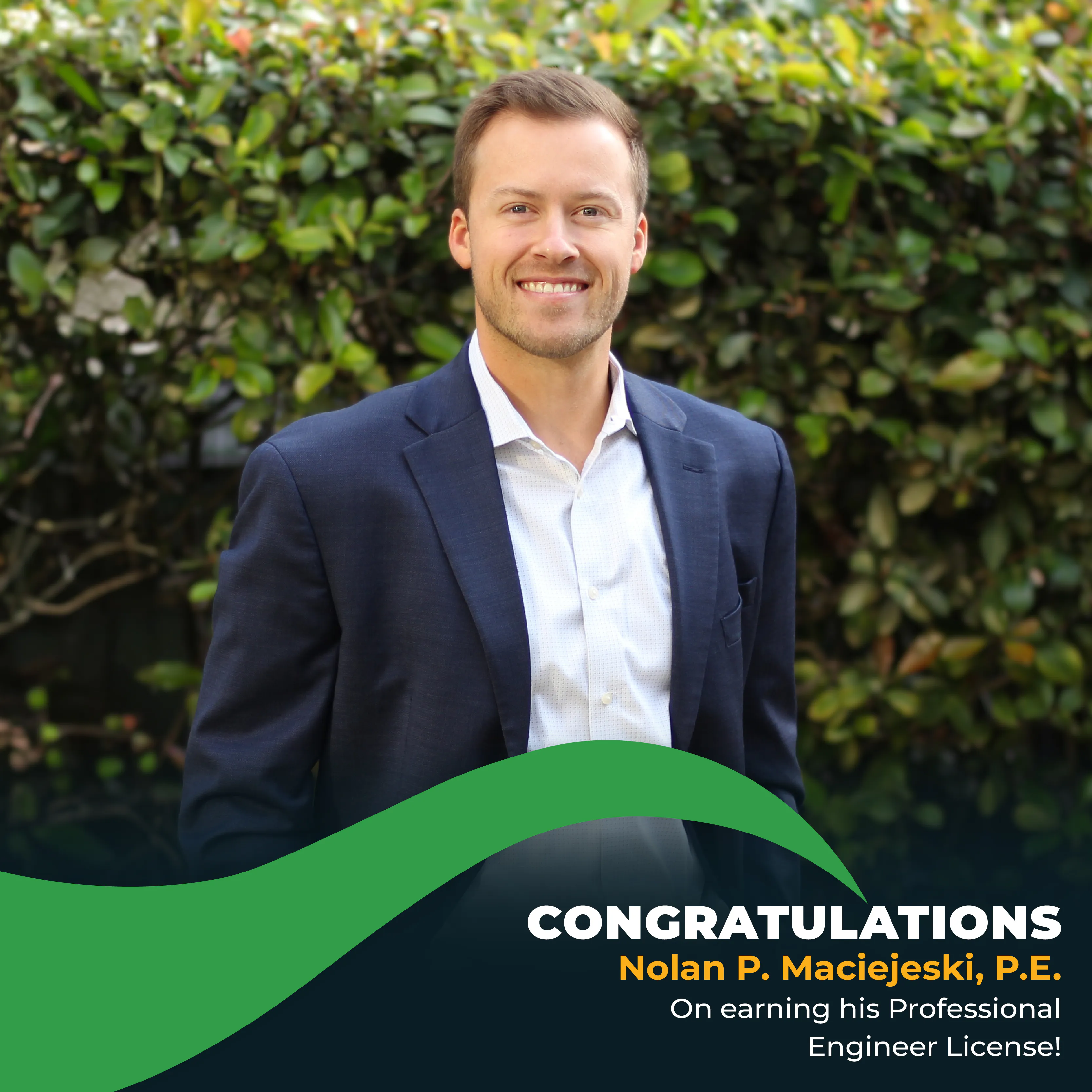 Congratulations Nolan Maciejeski, P.E.!